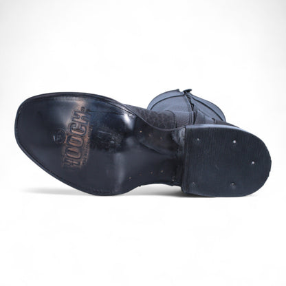 Men’s Black Dubai Toe Bull Shoulder Leather Boots w/ Zipper