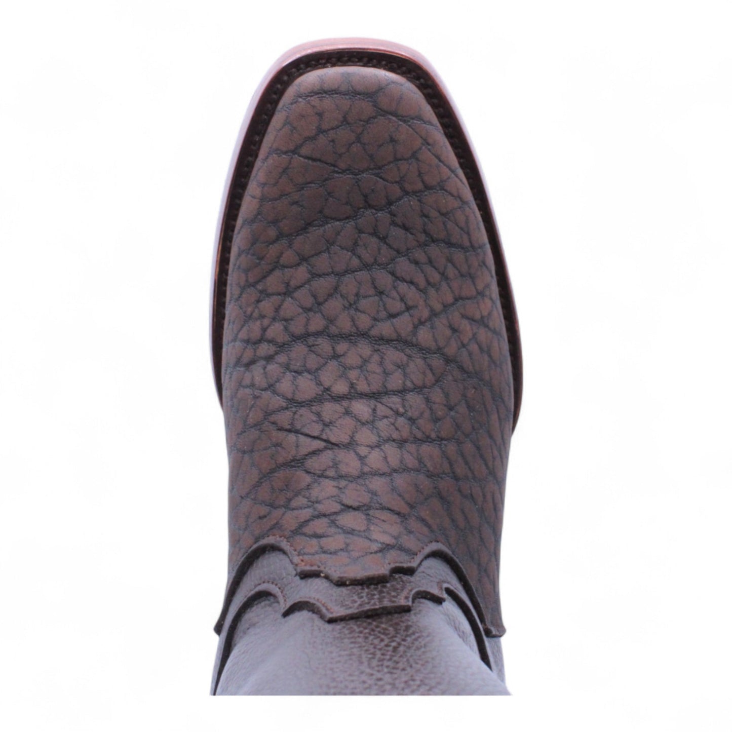 Men’s Chocolate Dubai Toe Bull Shoulder Leather Boots w/ Zipper