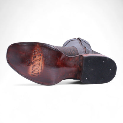 Men’s Chocolate Dubai Toe Bull Shoulder Leather Boots w/ Zipper