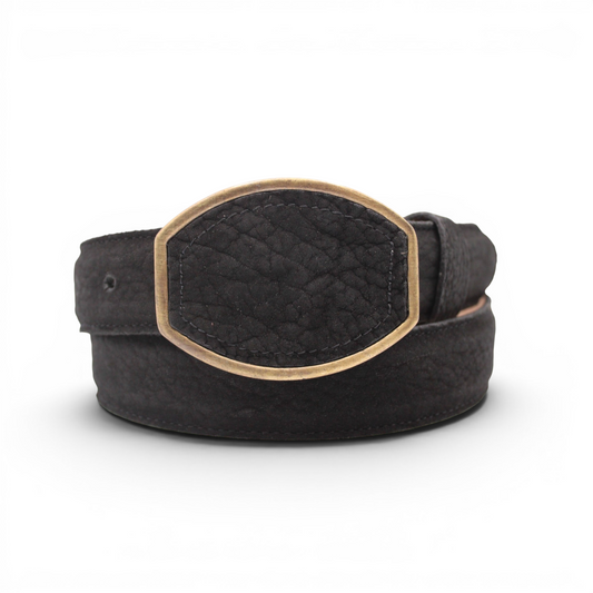 Mens Leather Belt Black 1.5 Inch – Shoulder Leather Western Belt HC-137