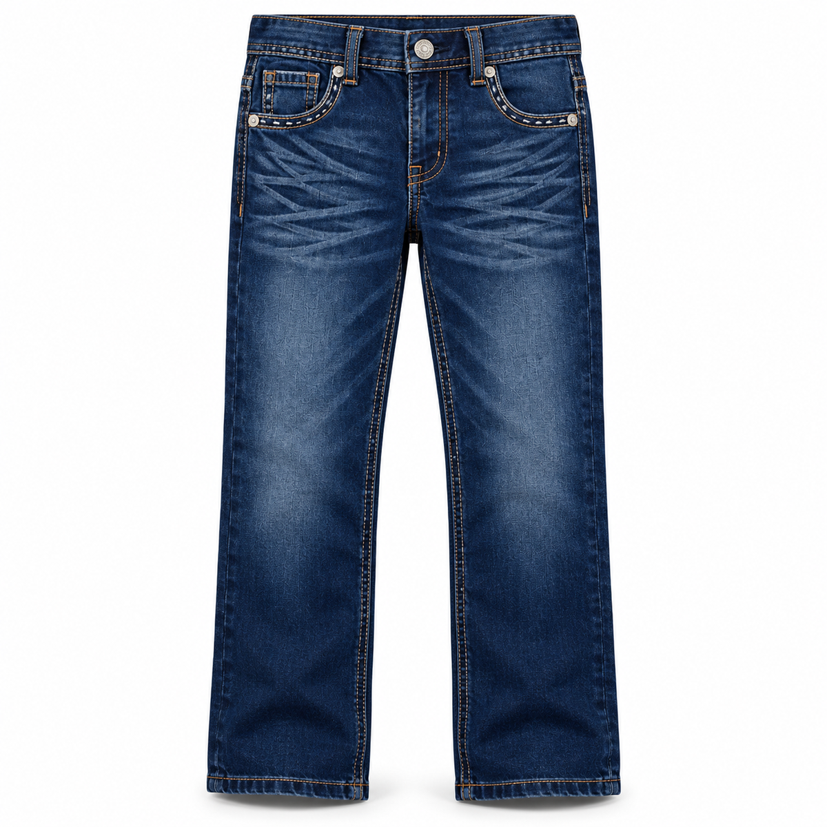 Kids western jeans P-1505 Dark Blue front view