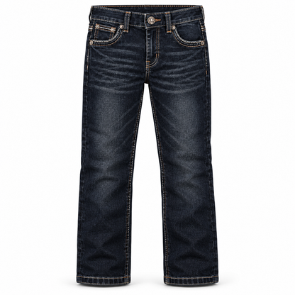 Kids western jeans P-1505 Super Dark front view
