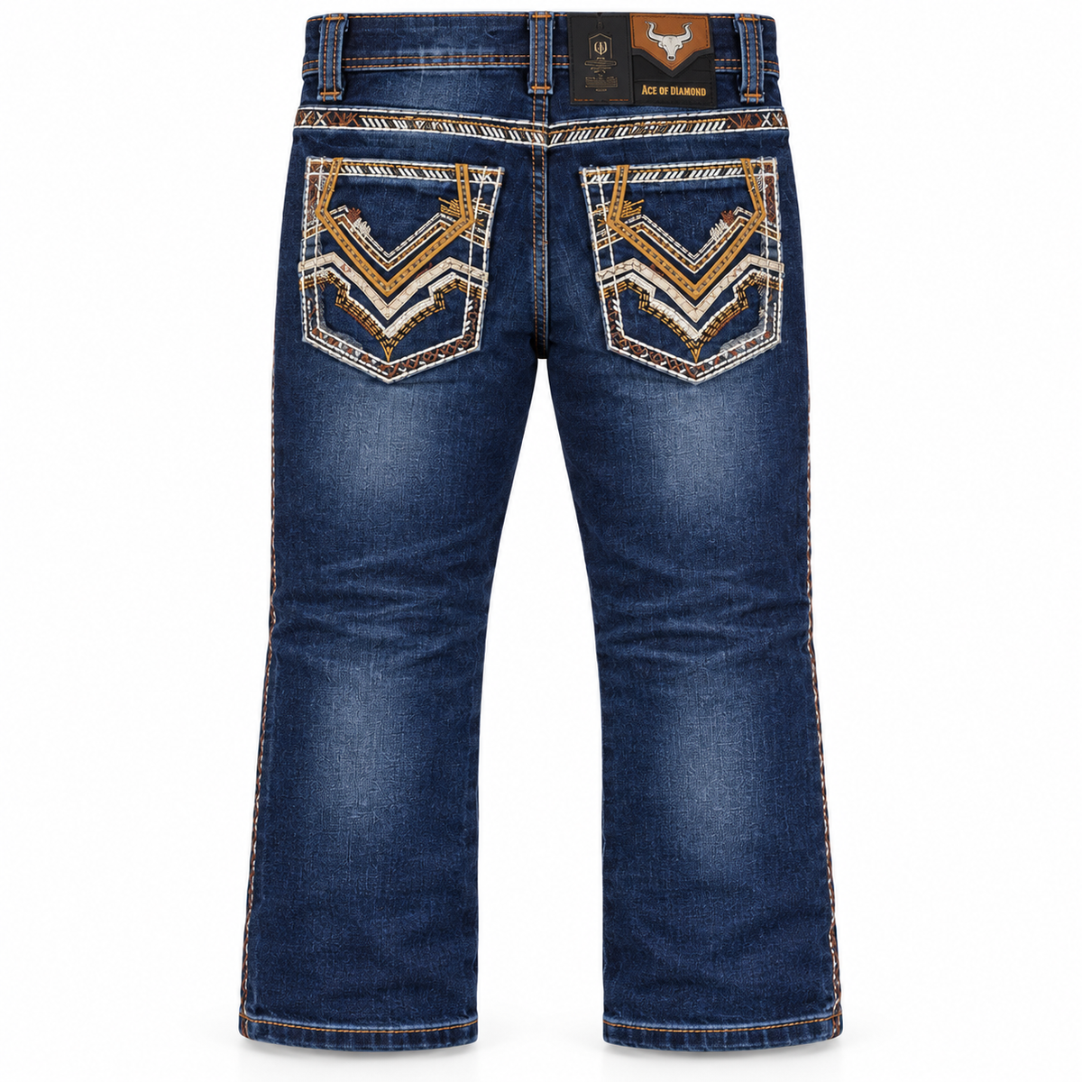 Kids western jeans P-1515 Dark Blue back view