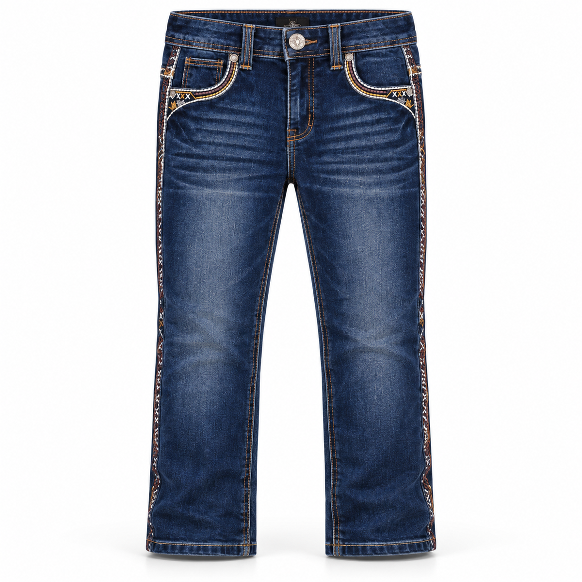 Kids western jeans P-1515 Dark Blue front view