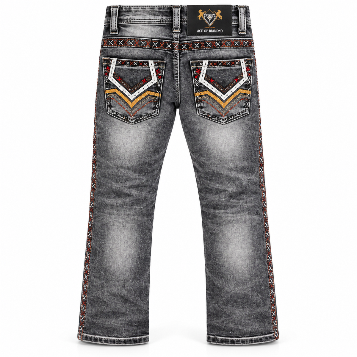 Kids western jeans P-1515 Grey Wash back view