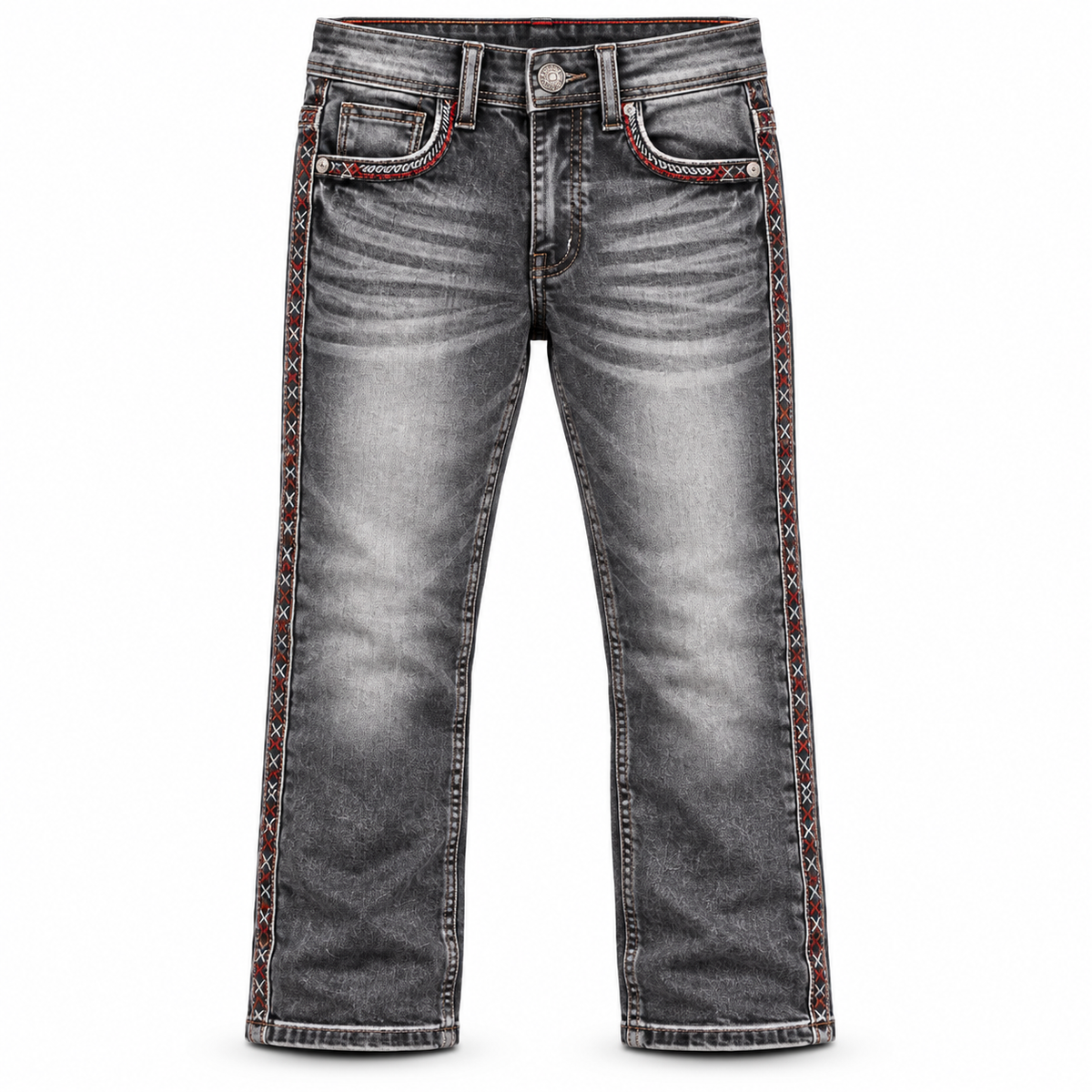 Kids western jeans P-1515 Grey Wash front view
