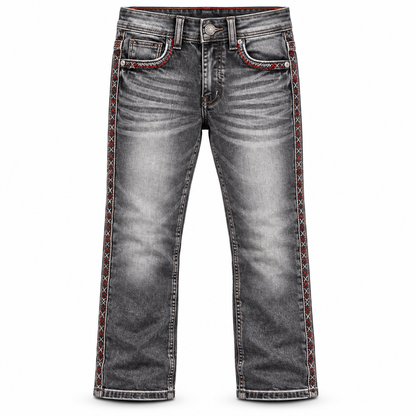 Kids western jeans P-1515 Grey Wash front view