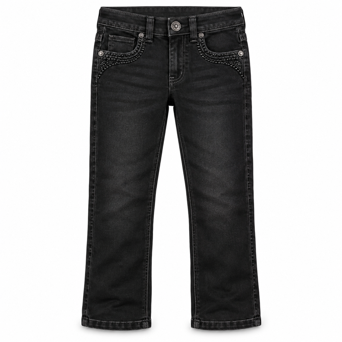 Kids western jeans P-1515 Jet Black front view