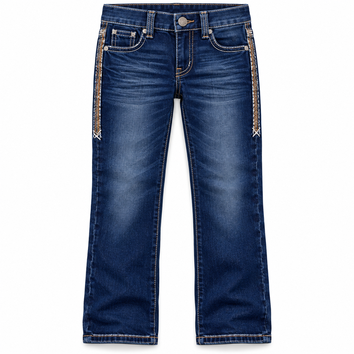 Kids western jeans P-1520 Dark Blue front view