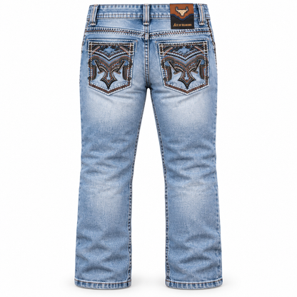 Kids western jeans P-1520 Light Blue back view