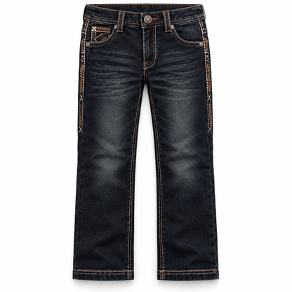 Kids western jeans P-1520 Super Dark front view