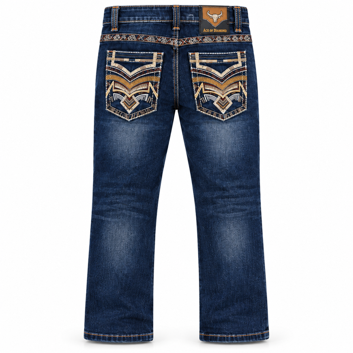 Kids western jeans P-1525 Dark Blue back view
