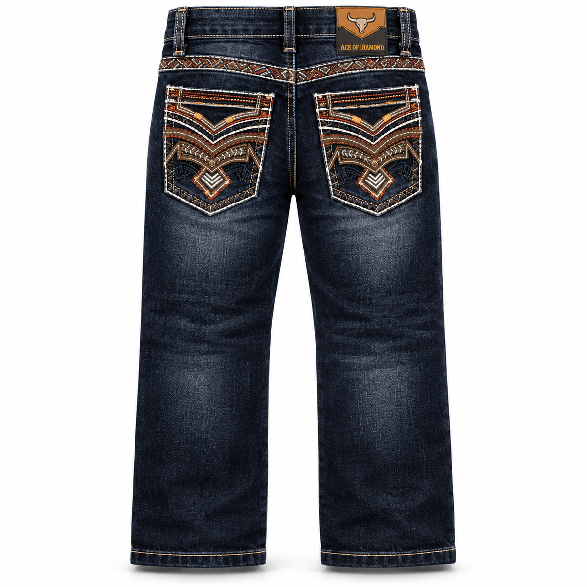Kids western jeans P-1525 Super Dark back view