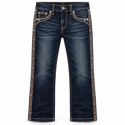 Kids western jeans P-1525 Super Dark front view