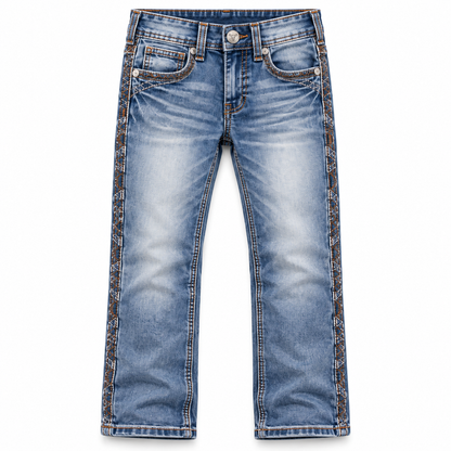 Kids western jeans P-1525 Wash Blue front view