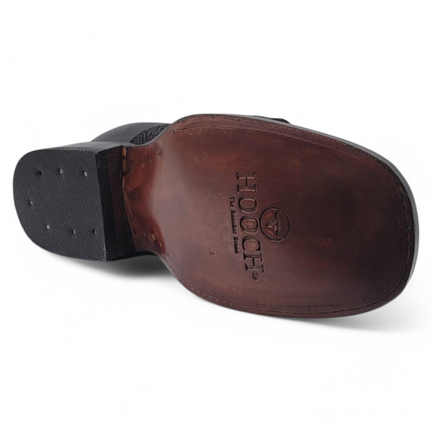 Men's Python Print Wide Square Toe Botin