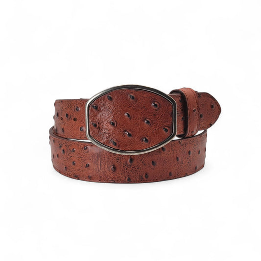 Men’s 2” Ostrich Print Western Leather Belt Shedron – Classic Cowboy Style HC-127