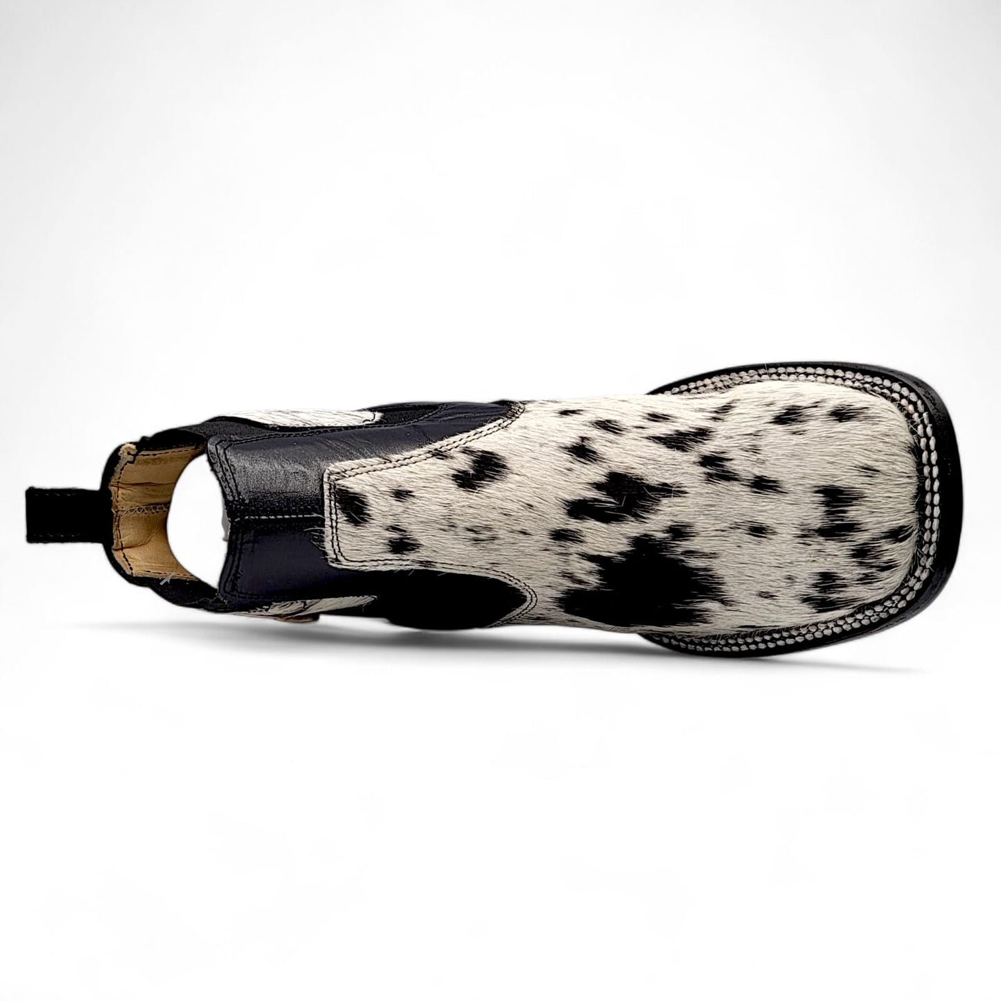 Men’s Square Toe Botin Unique Cowhide Hair Leather