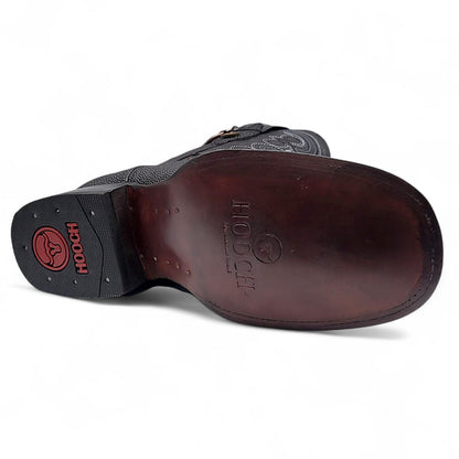 Men’s Wide Square Toe Stingray Print Western Boot with Single Stone