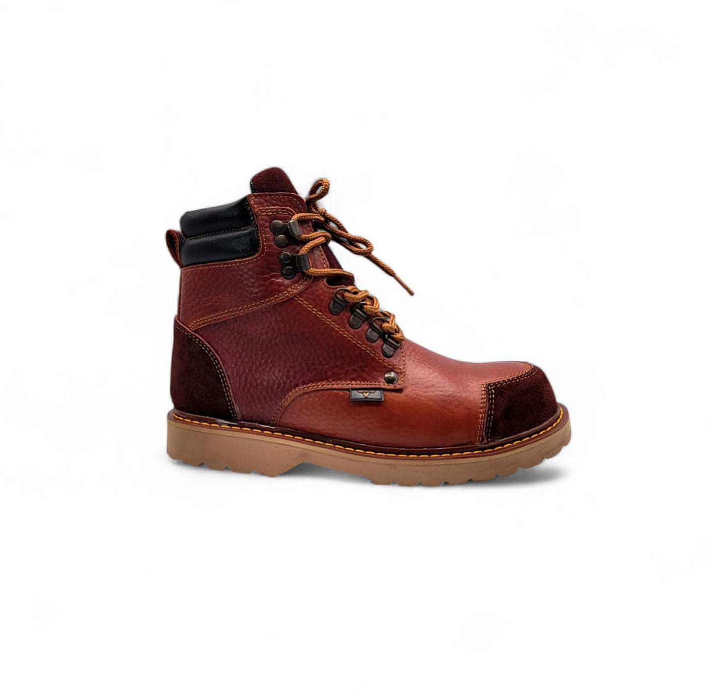 Men’s Leather Work Shoe – Round Toe | Cap Toe | Rubber Sole Shedron