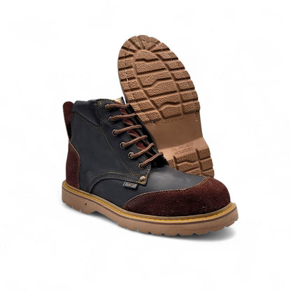 Men’s Leather Work Shoe – Round Toe | Rubber Sole Black