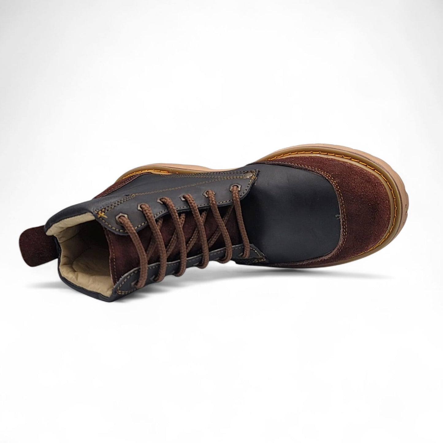 Men’s Leather Work Shoe – Round Toe | Rubber Sole Black