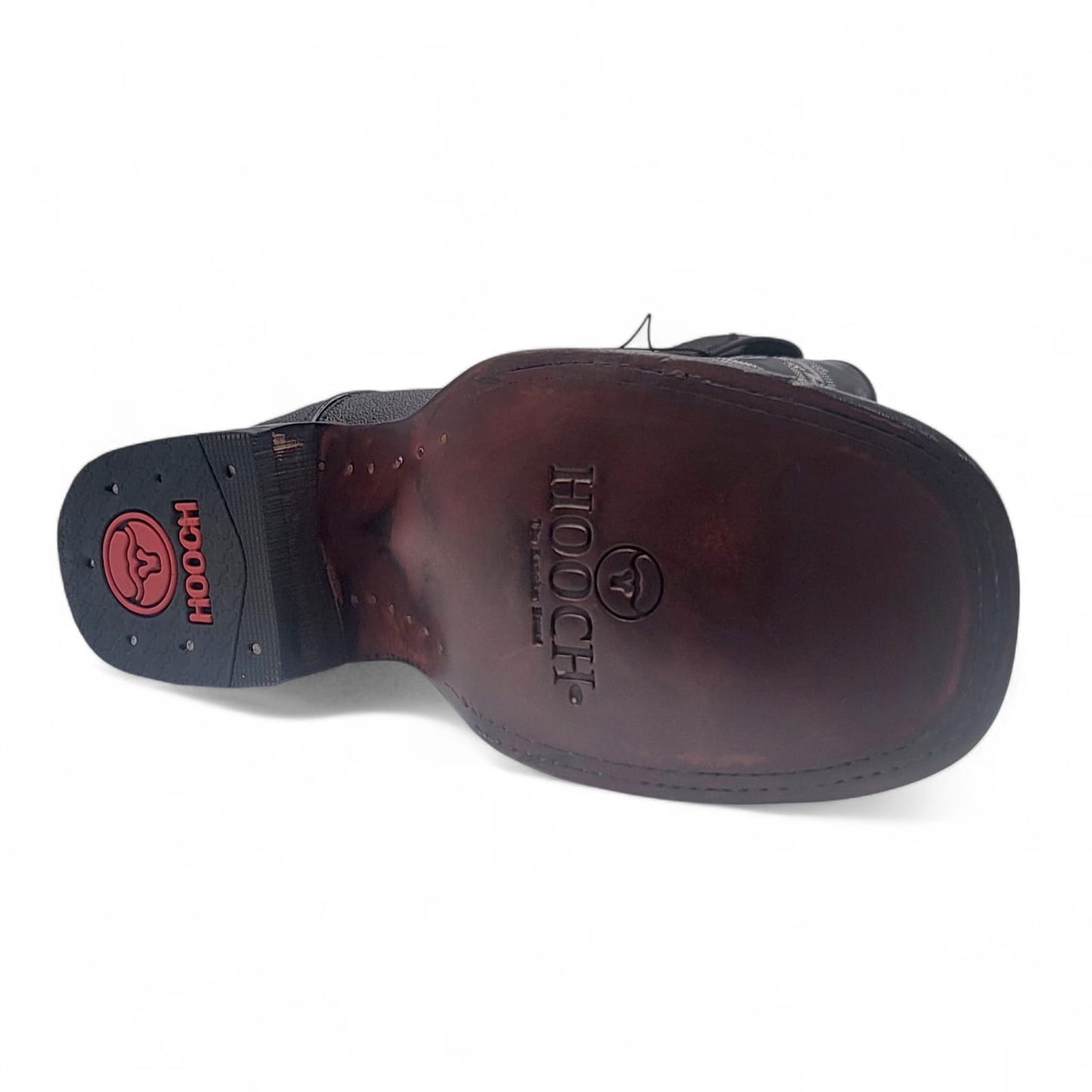 Men’s Wide Square Toe Full Rowstone Stingray Print Western Boot Genuine Leather