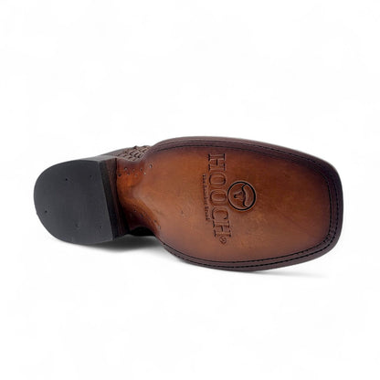 Mens Square Toe Petatillo Botin – Genuine Leather Handcrafted Western Ankle Boot H42R3107