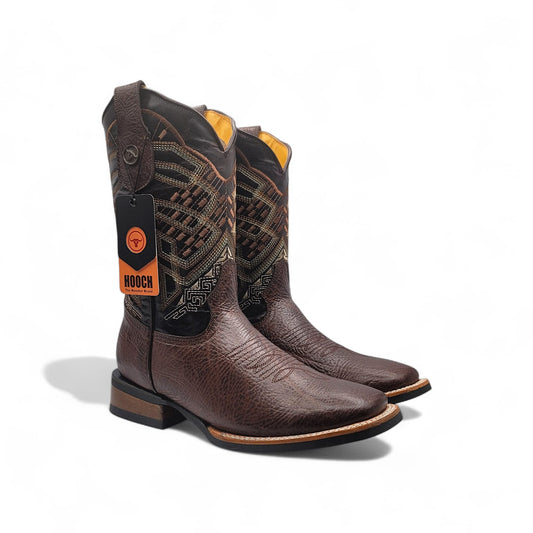 Mens Bull Shoulder Leather Boot Chocolate – Genuine Leather with Rubber Sole