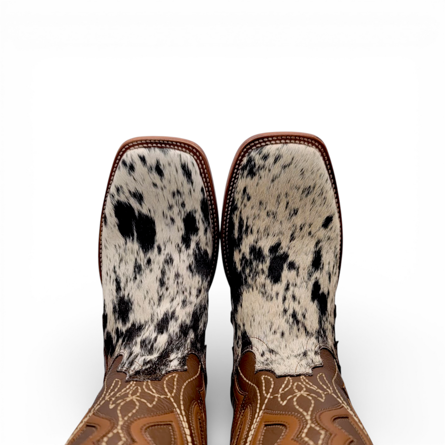 Men Cowhide Hair Western Boot Wide Square Toe Size 7 BOX 101  (Final Sale)