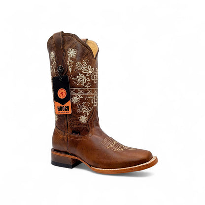 Womens Wide Square Toe Western Boot – Genuine Volcano Leather H227151F