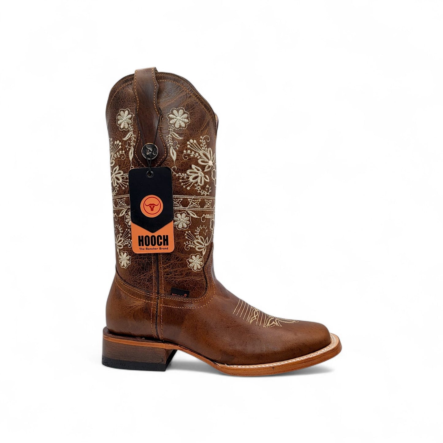 Womens Wide Square Toe Western Boot – Genuine Volcano Leather H227151F