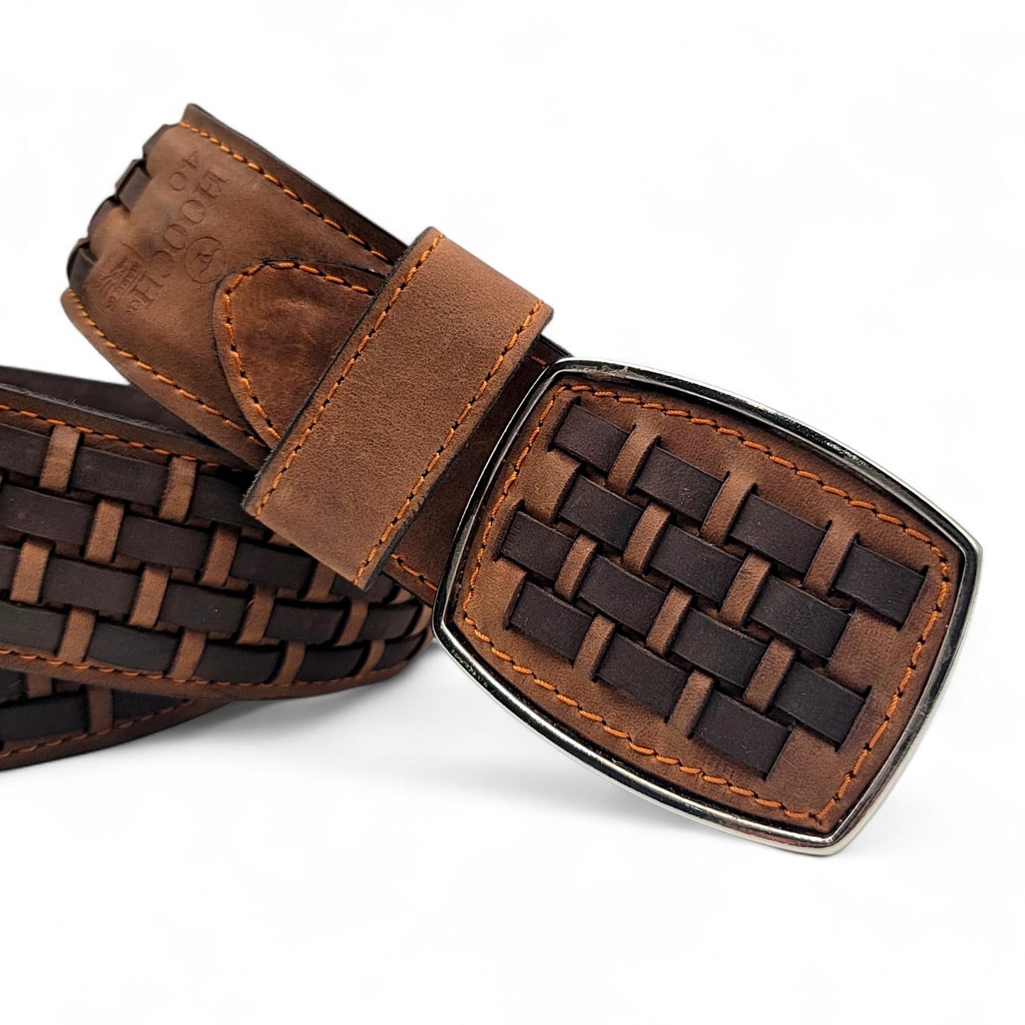 Mens Petatillo Leather Belt Tan-Choco – Genuine Leather Handcrafted Western Style HC-102