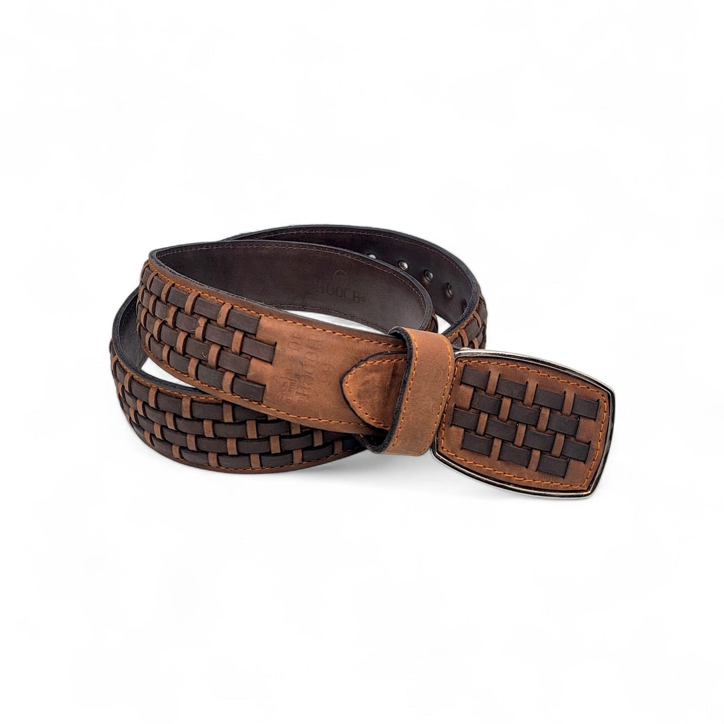 Mens Petatillo Leather Belt Tan-Choco – Genuine Leather Handcrafted Western Style HC-102