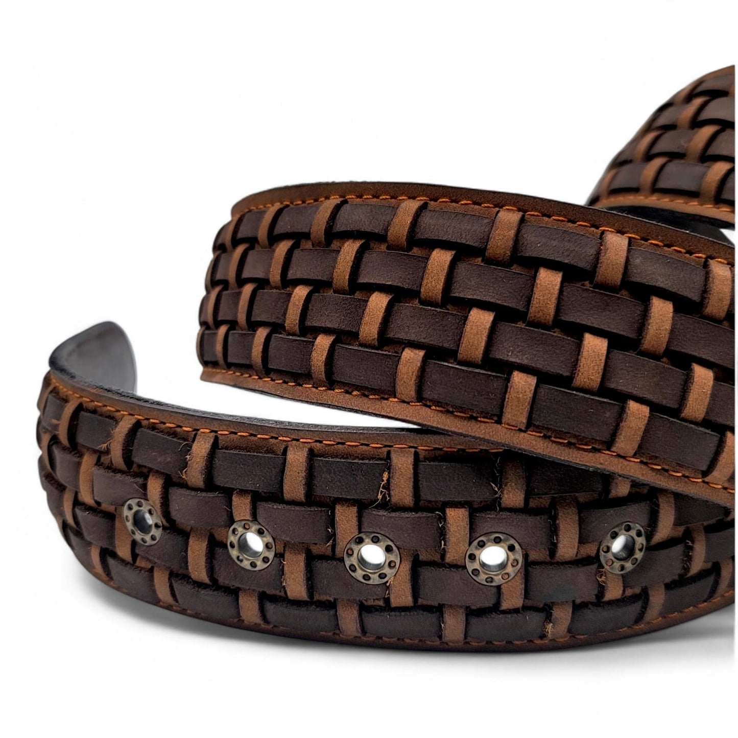 Mens Petatillo Leather Belt Tan-Choco – Genuine Leather Handcrafted Western Style HC-102