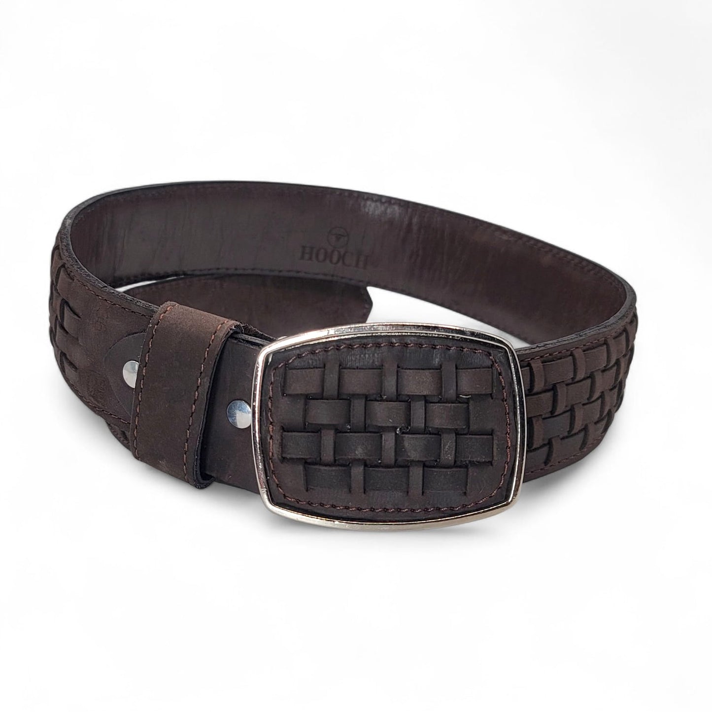 Mens Petatillo Leather Belt Chocolate – Genuine Leather Handcrafted Western Style HC-101