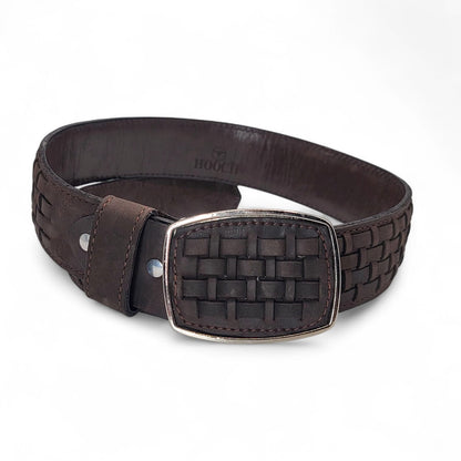 Mens Petatillo Leather Belt Chocolate – Genuine Leather Handcrafted Western Style HC-101