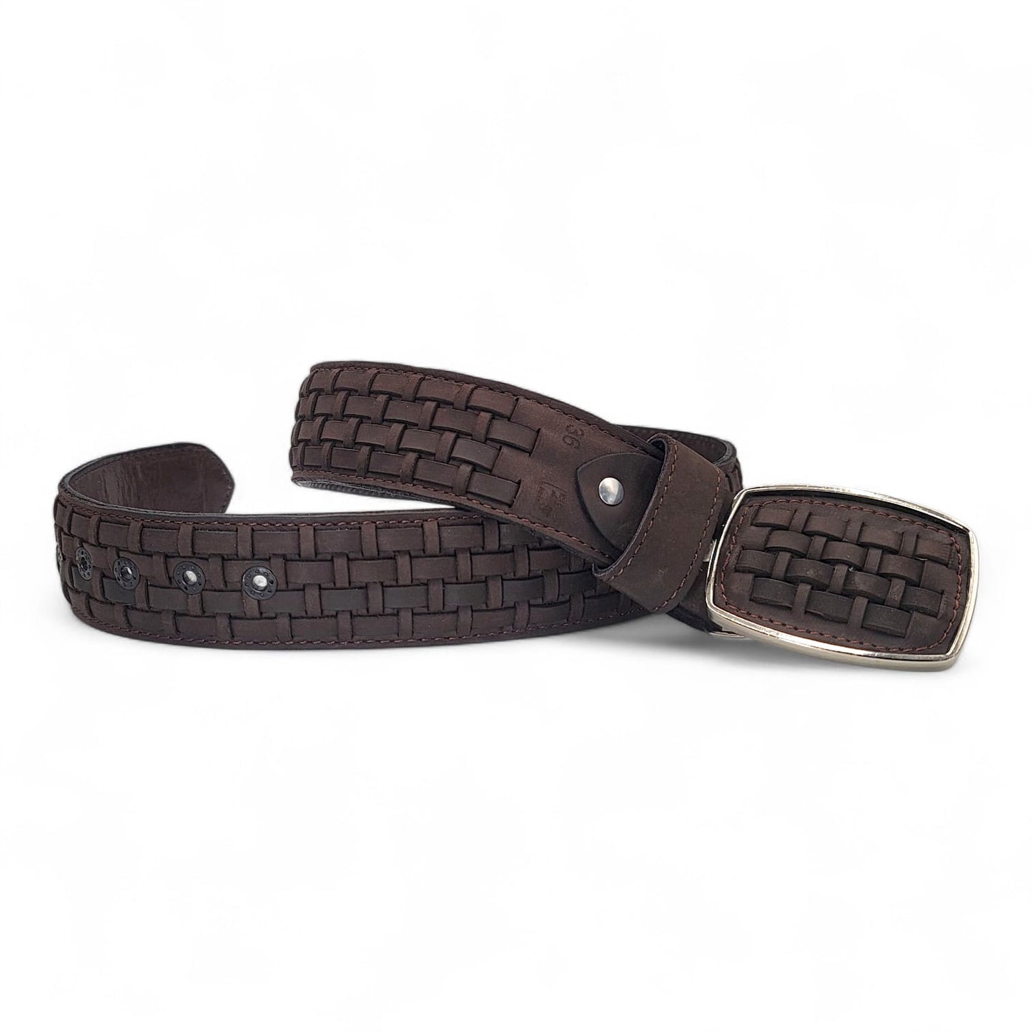 Mens Petatillo Leather Belt Chocolate – Genuine Leather Handcrafted Western Style HC-101