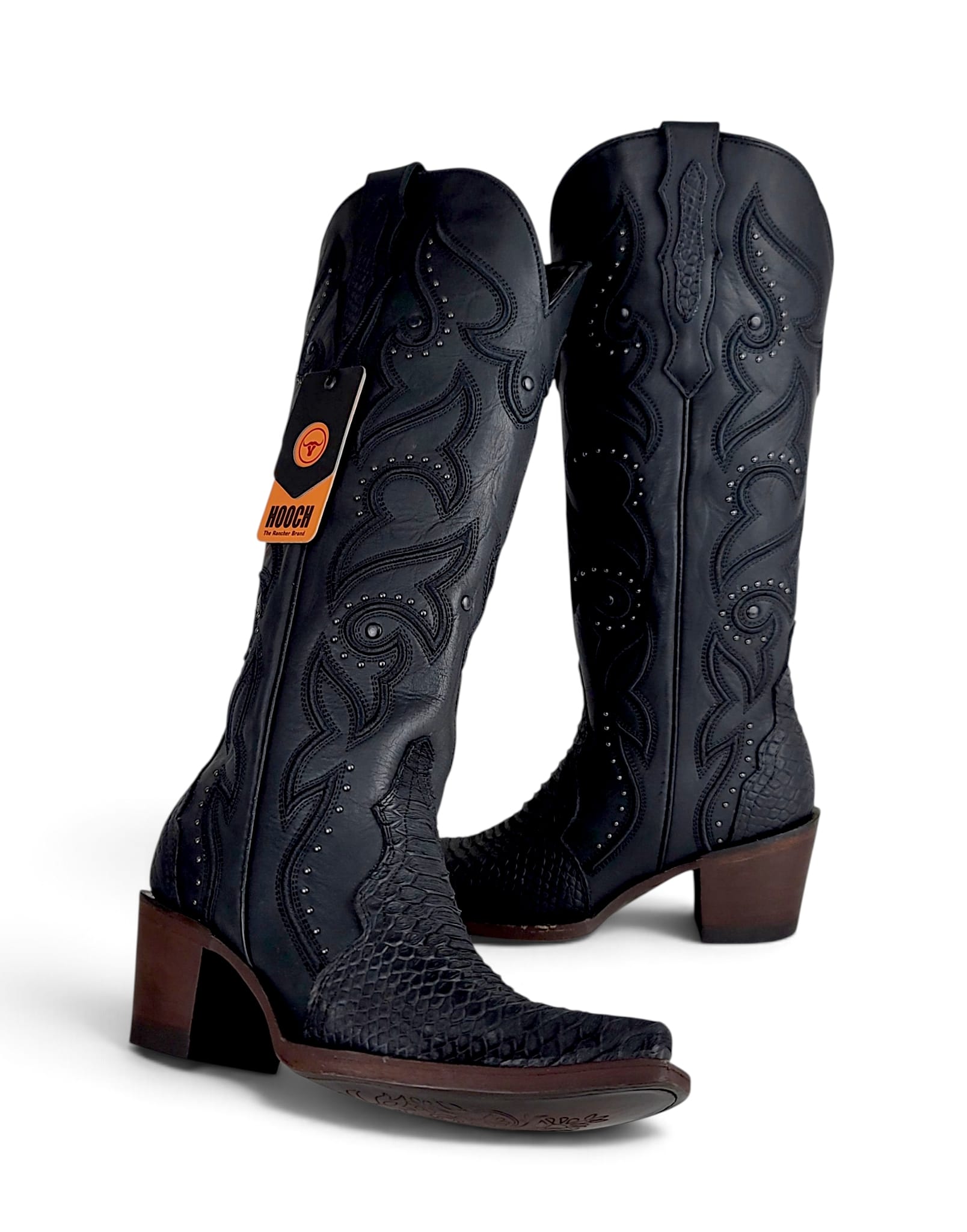 Women’s embossed reptile print genuine leather boots H23T0563 – alternate view