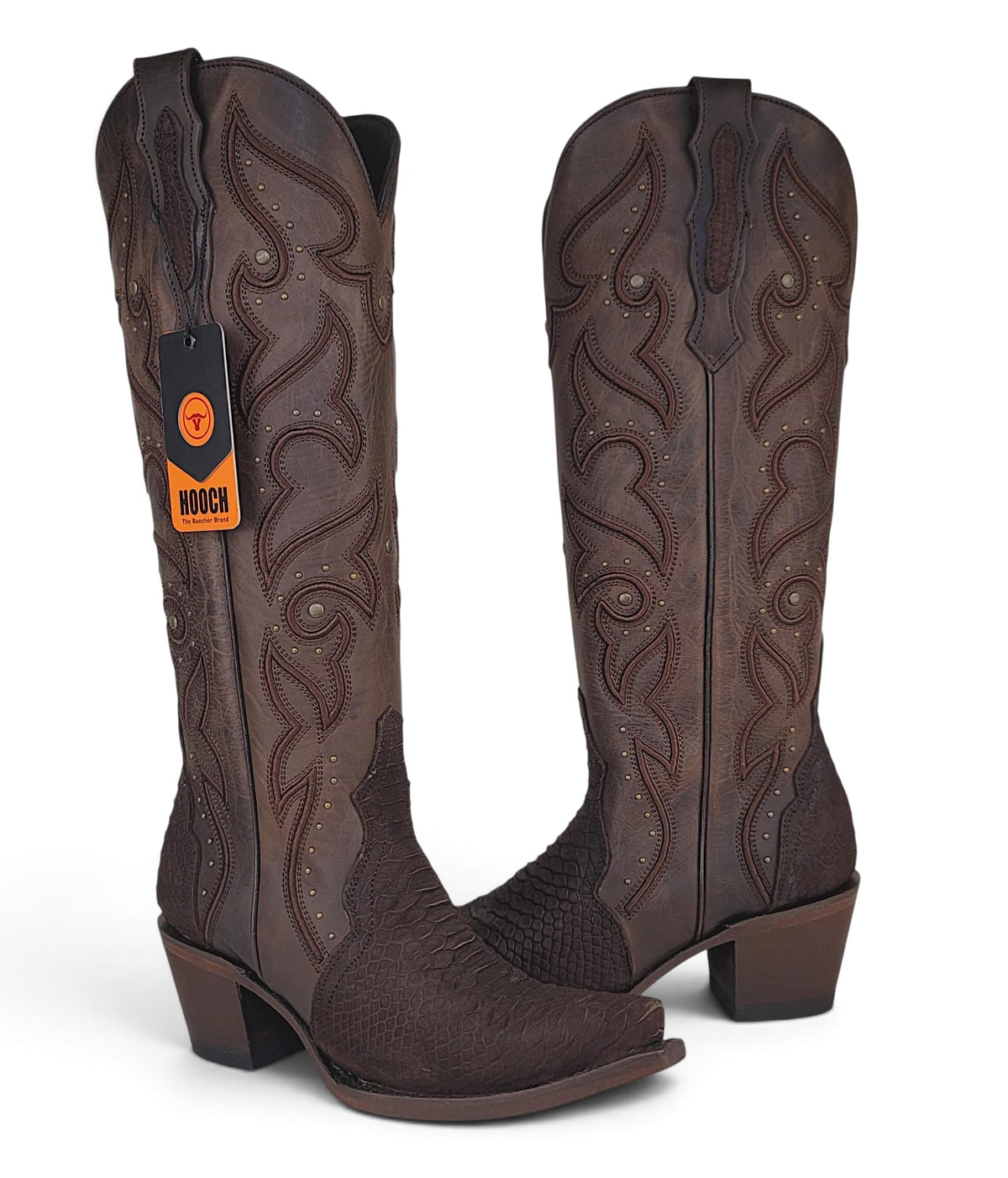 Women’s embossed reptile print genuine leather boots H23T9463 – alternate view