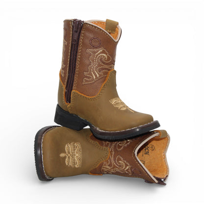 H513 baby genuine leather Western boots stacked product view