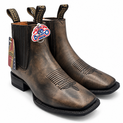Besserro 6439 men's square toe botin in Black Tint