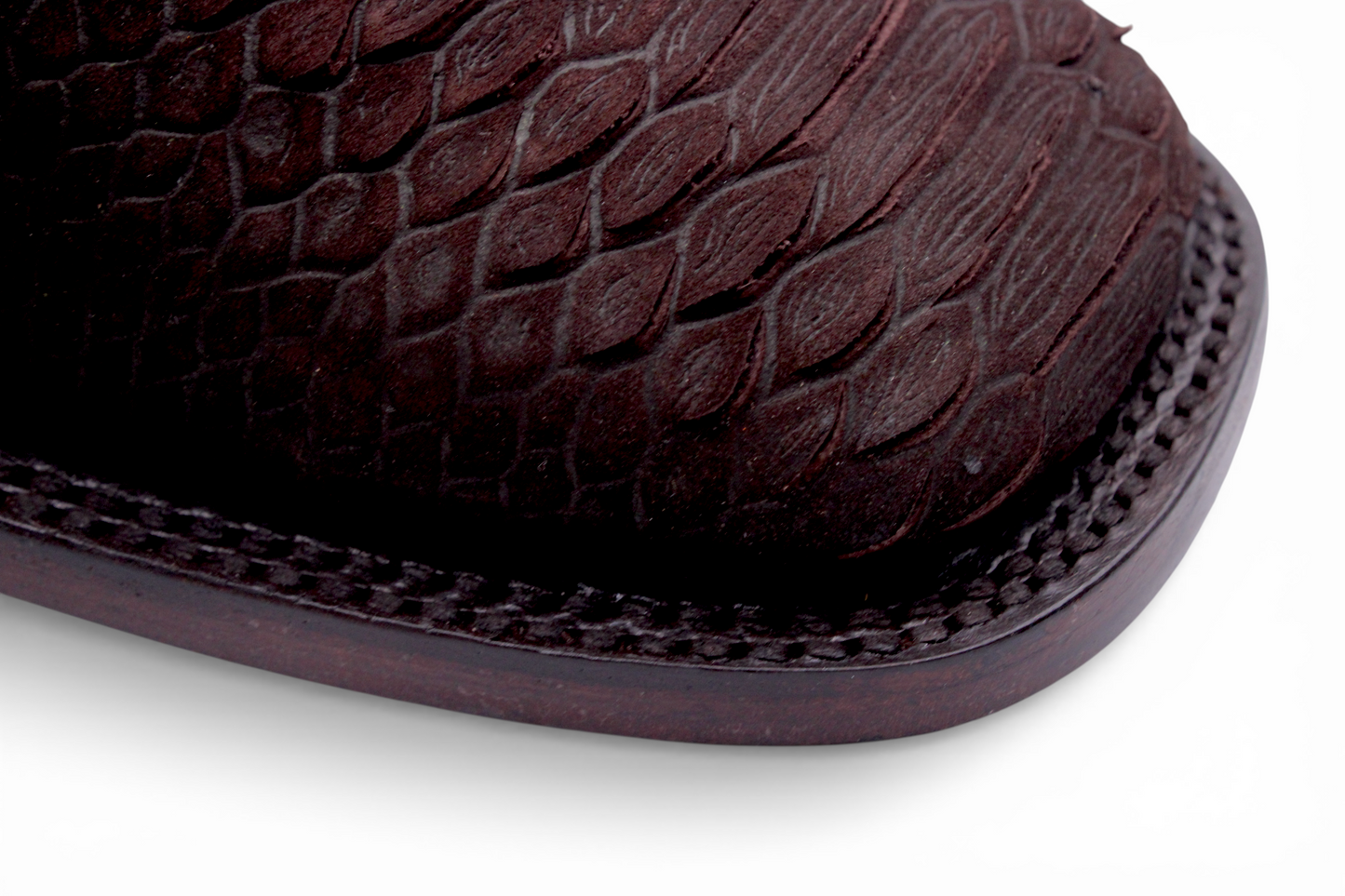 Mens Python Print Botin Chocolate – Genuine Leather Square Toe H426394
