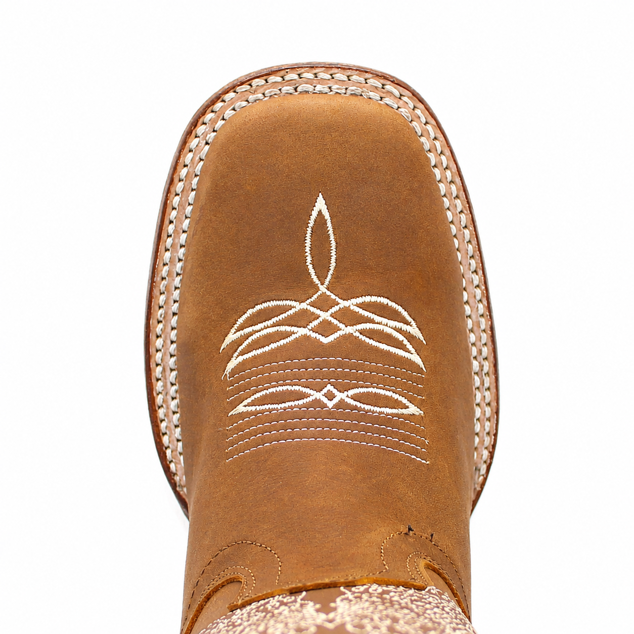H221231 women’s boot wide square toe and embroidery detail