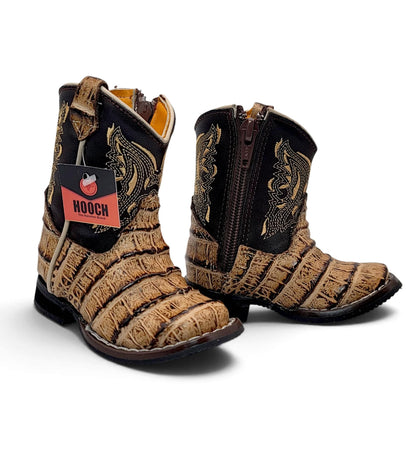 H540 Orix caiman belly print genuine leather baby Western boots