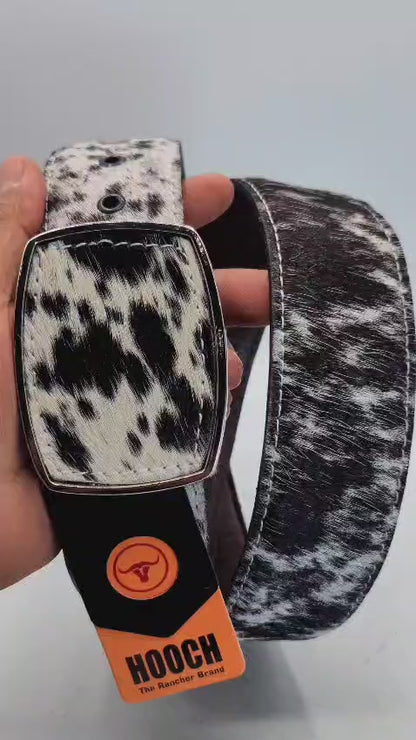Men’s 2" Cowhide Hair Belt – Genuine Leather | Western Rodeo Style