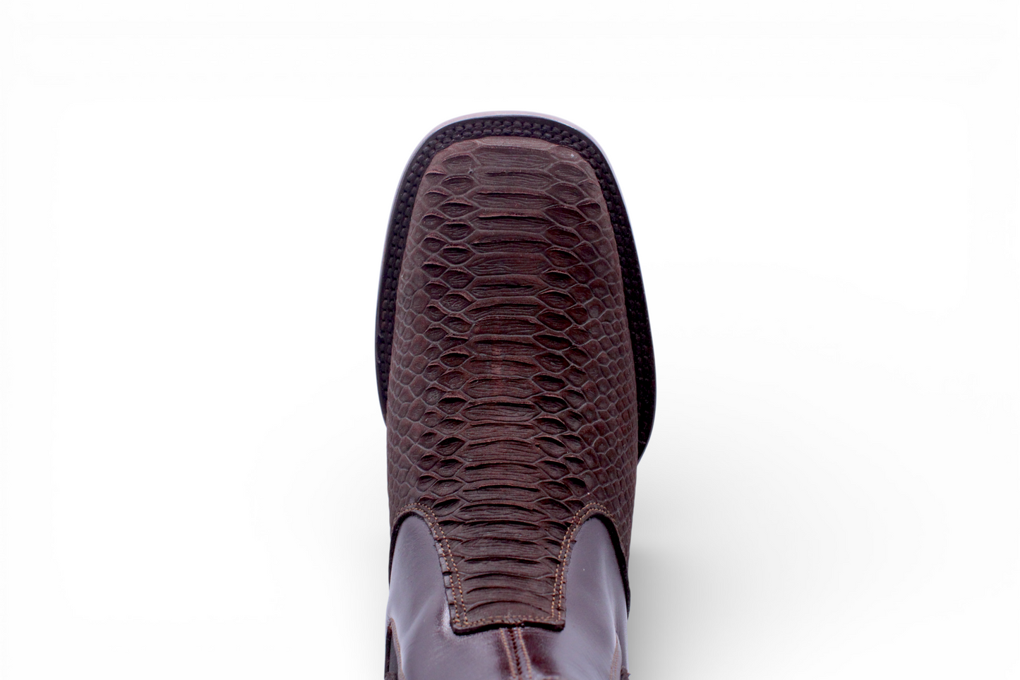 Mens Python Print Botin Chocolate – Genuine Leather Square Toe H426394